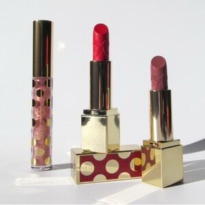 Estee Lauder Red and Pink Lipstick and Gloss Set